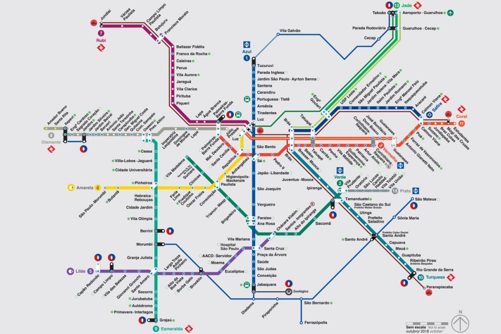 Mapa Metrô São Paulo / SP